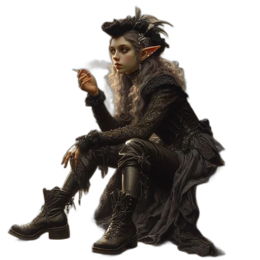 dragon, creature, staff, jacket transparent PNG cut-out