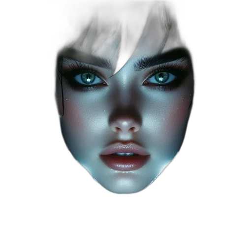 face, mask, robot, hair transparent PNG cut-out