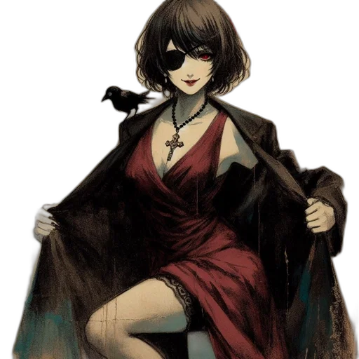 dress, staff, mask, jewelry transparent PNG cut-out