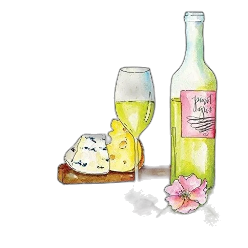 bottle, food, watercolor, concept art transparent PNG cut-out