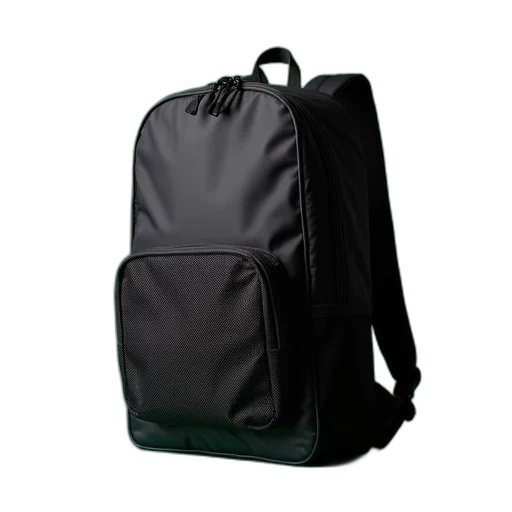 jacket, 3d render, black, backpack transparent PNG cut-out