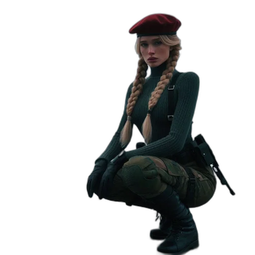 jacket, weapon, hat, staff transparent PNG cut-out