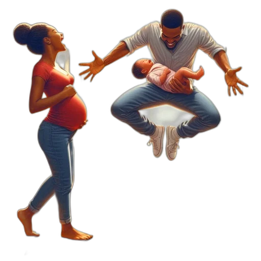 concept art, man, suspended, mid-air transparent PNG cut-out