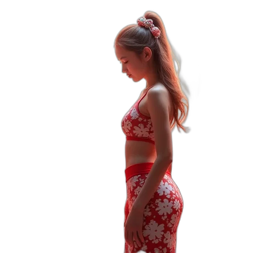 dress, staff, flower, hair transparent PNG cut-out