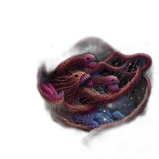 dragon, creature, mask, hair transparent PNG cut-out