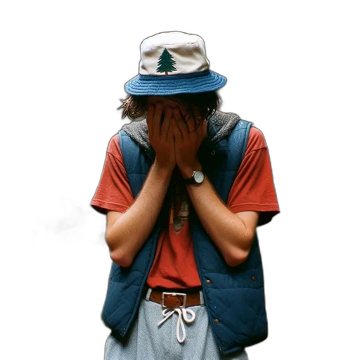 jacket, hat, mask, face transparent PNG cut-out