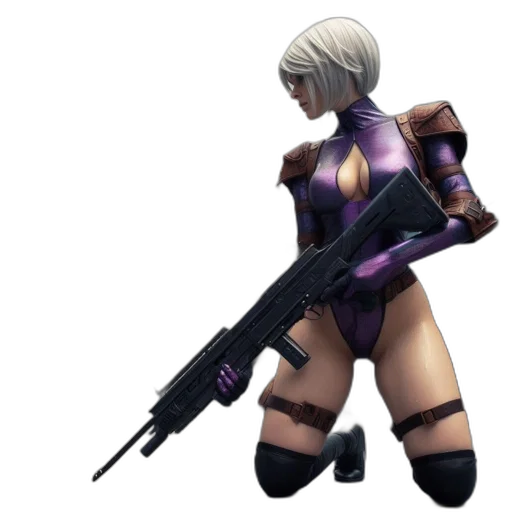 weapon, cyberpunk, concept art, 3d render transparent PNG cut-out