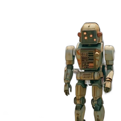robot, 3d render, concept art, earth tones transparent PNG cut-out