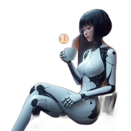 robot, concept art, cyberpunk, comic book art transparent PNG cut-out