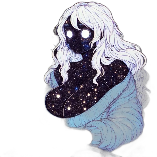 mask, jacket, hair, dress transparent PNG cut-out
