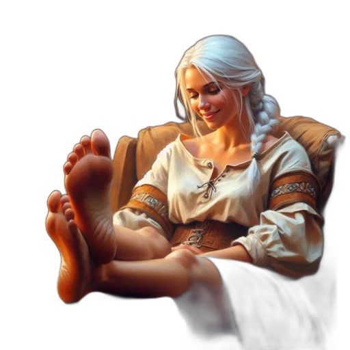 shoes, face, jewelry, staff transparent PNG cut-out