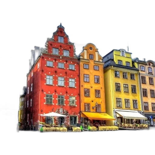 building, umbrella, photorealistic, 3d render transparent PNG cut-out