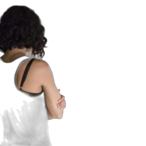dress, hair, staff, photorealistic transparent PNG cut-out