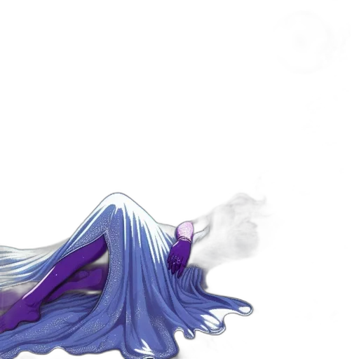 hair, dress, dragon, staff transparent PNG cut-out