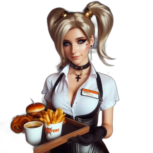 staff, food, robot, photorealistic transparent PNG cut-out