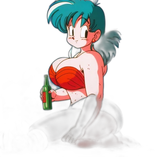 bottle, dress, robot, vaporwave transparent PNG cut-out