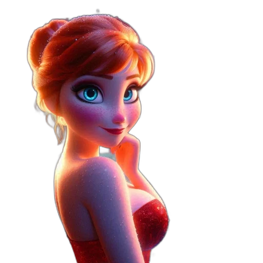 dress, crown, face, 3d render transparent PNG cut-out