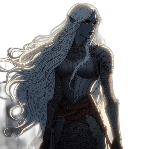 hair, comic book art, fantasy art, concept art transparent PNG cut-out
