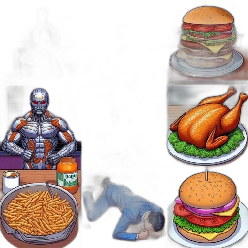 food, robot, concept art, pixel art transparent PNG cut-out