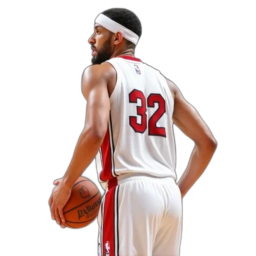 basketball, player, white, uniform transparent PNG cut-out