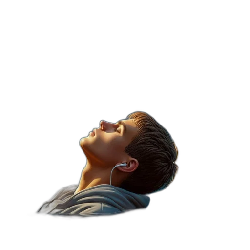 face, photorealistic, 3d render, surreal transparent PNG cut-out