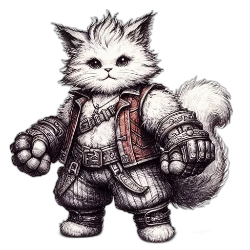 staff, jacket, animal, weapon transparent PNG cut-out