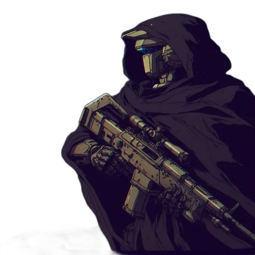 mask, weapon, jacket, robot transparent PNG cut-out