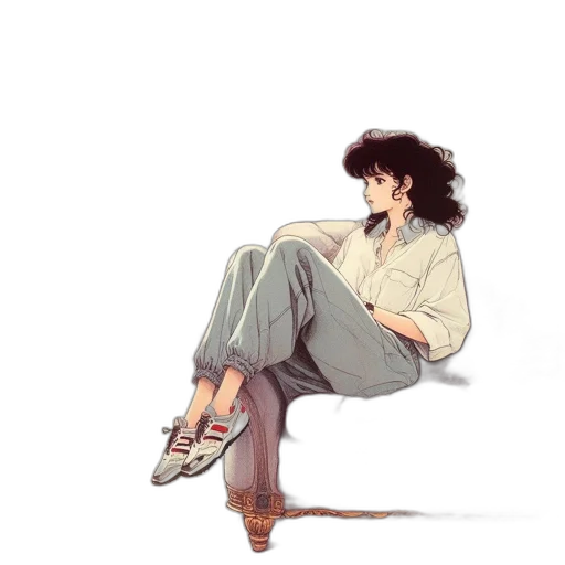 jacket, shoes, staff, creature transparent PNG cut-out