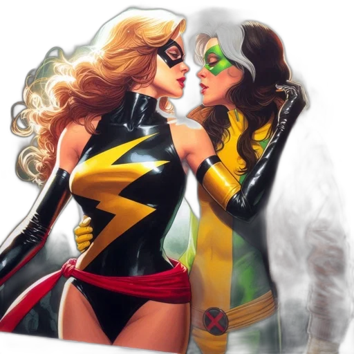 comic book art, concept art, neon lights, two transparent PNG cut-out