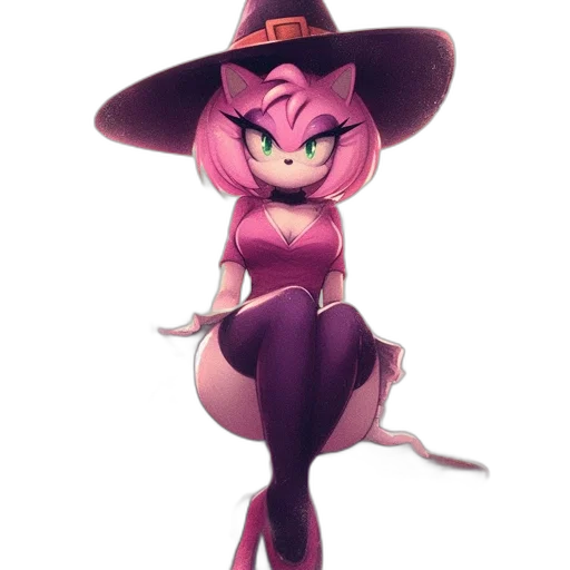 hat, dress, creature, staff transparent PNG cut-out