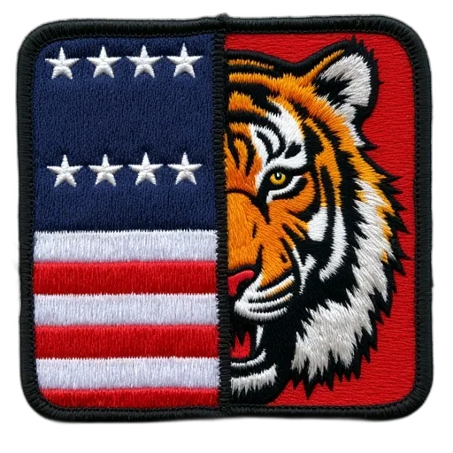 jacket, american, tiger, patch transparent PNG cut-out
