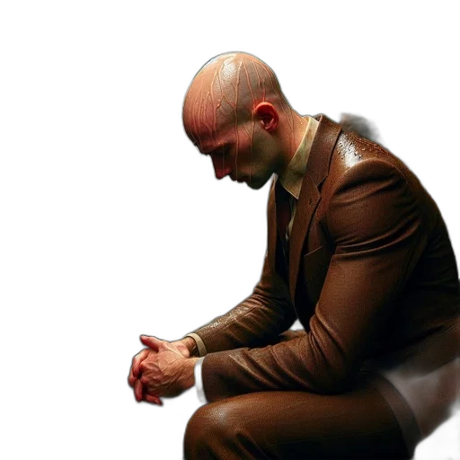 jacket, hair, robot, staff transparent PNG cut-out