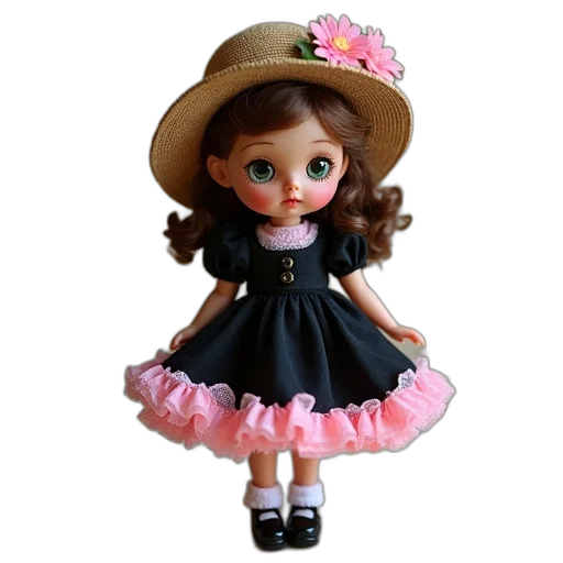dress, hat, 3d render, photorealistic transparent PNG cut-out