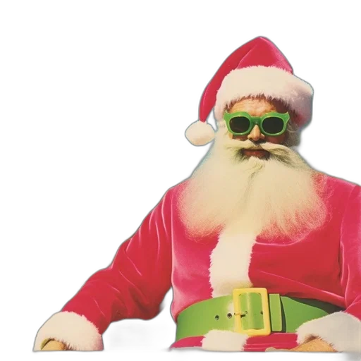 3d render, santa, claus, vibrant transparent PNG cut-out