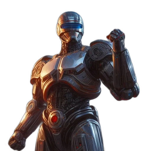 robot, weapon, concept art, 3d render transparent PNG cut-out