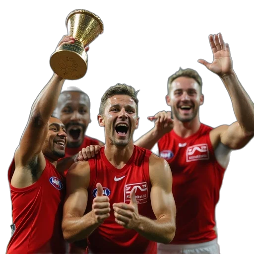 players, celebrate, after, afl transparent PNG cut-out