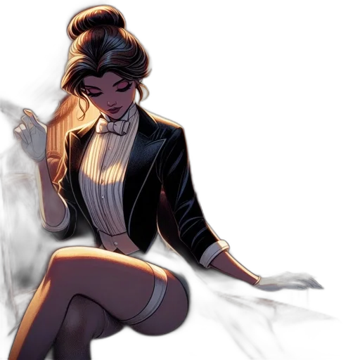 jacket, dress, staff, concept art transparent PNG cut-out