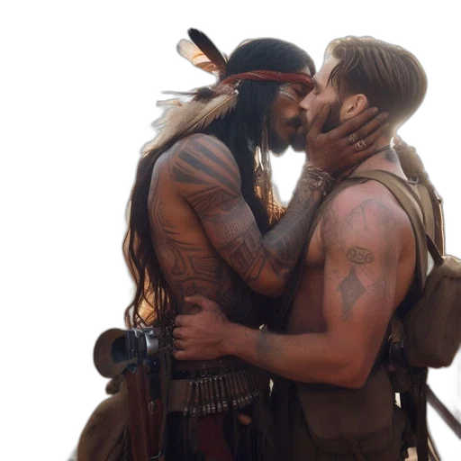 fire, two, individuals, one transparent PNG cut-out