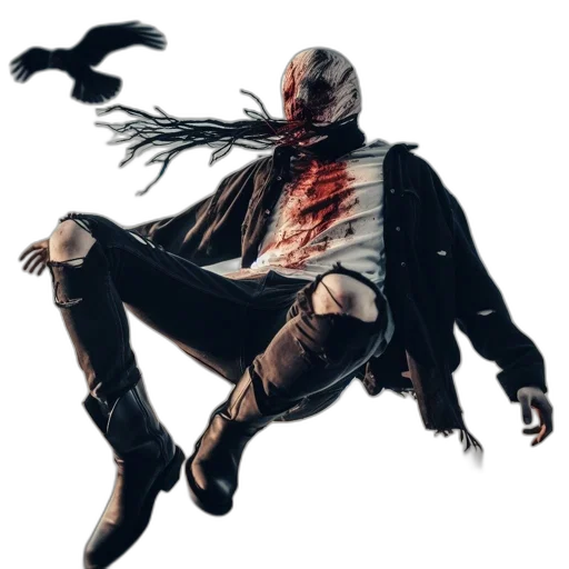 jacket, weapon, mask, creature transparent PNG cut-out
