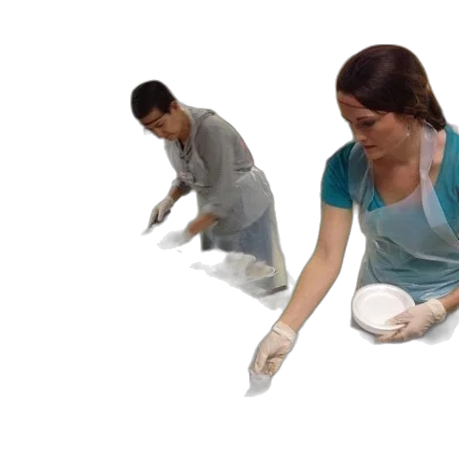 two, people, serving, food transparent PNG cut-out