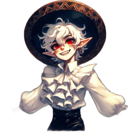 hat, staff, mask, fantasy art transparent PNG cut-out
