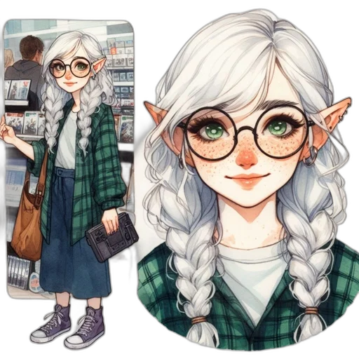 fantasy art, concept art, pixel art, anime transparent PNG cut-out