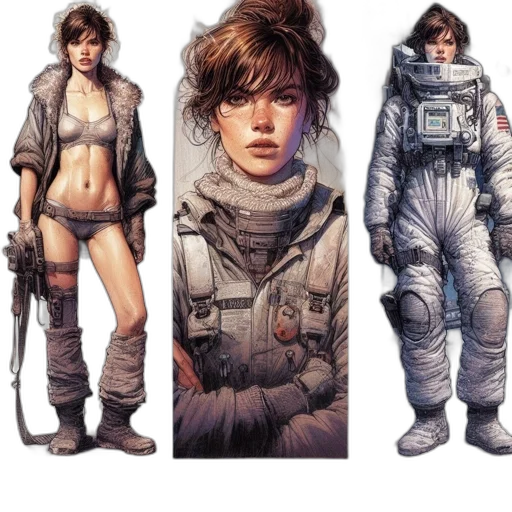 jacket, concept art, cyberpunk, comic book art transparent PNG cut-out