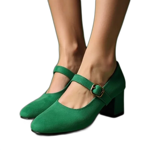 shoes, 3d render, green, women transparent PNG cut-out
