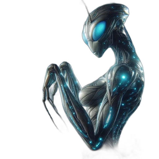 robot, creature, concept art, cyberpunk transparent PNG cut-out