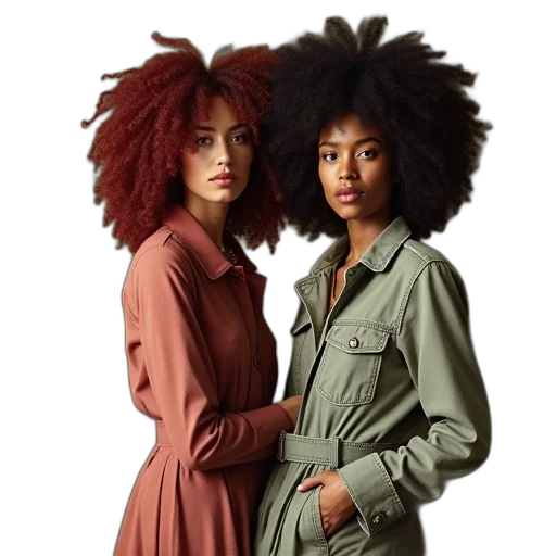 jacket, dress, hair, photorealistic transparent PNG cut-out