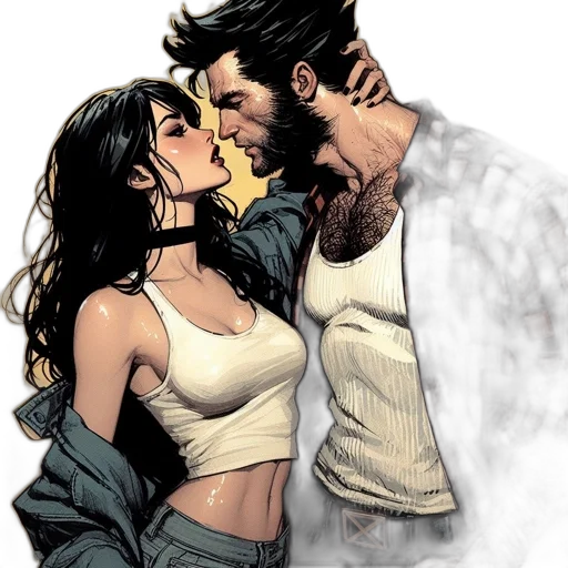 comic book art, concept art, fire, two transparent PNG cut-out