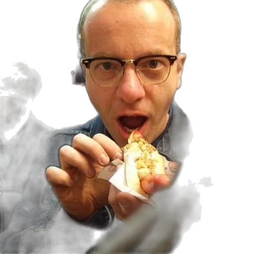 food, fire, man, glasses transparent PNG cut-out