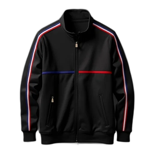 jacket, 3d render, black, track transparent PNG cut-out