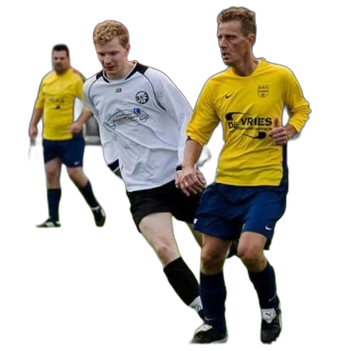 staff, two, soccer, players transparent PNG cut-out
